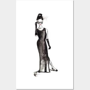 Audrey Hepburn Retro Girl 2 Posters and Art
